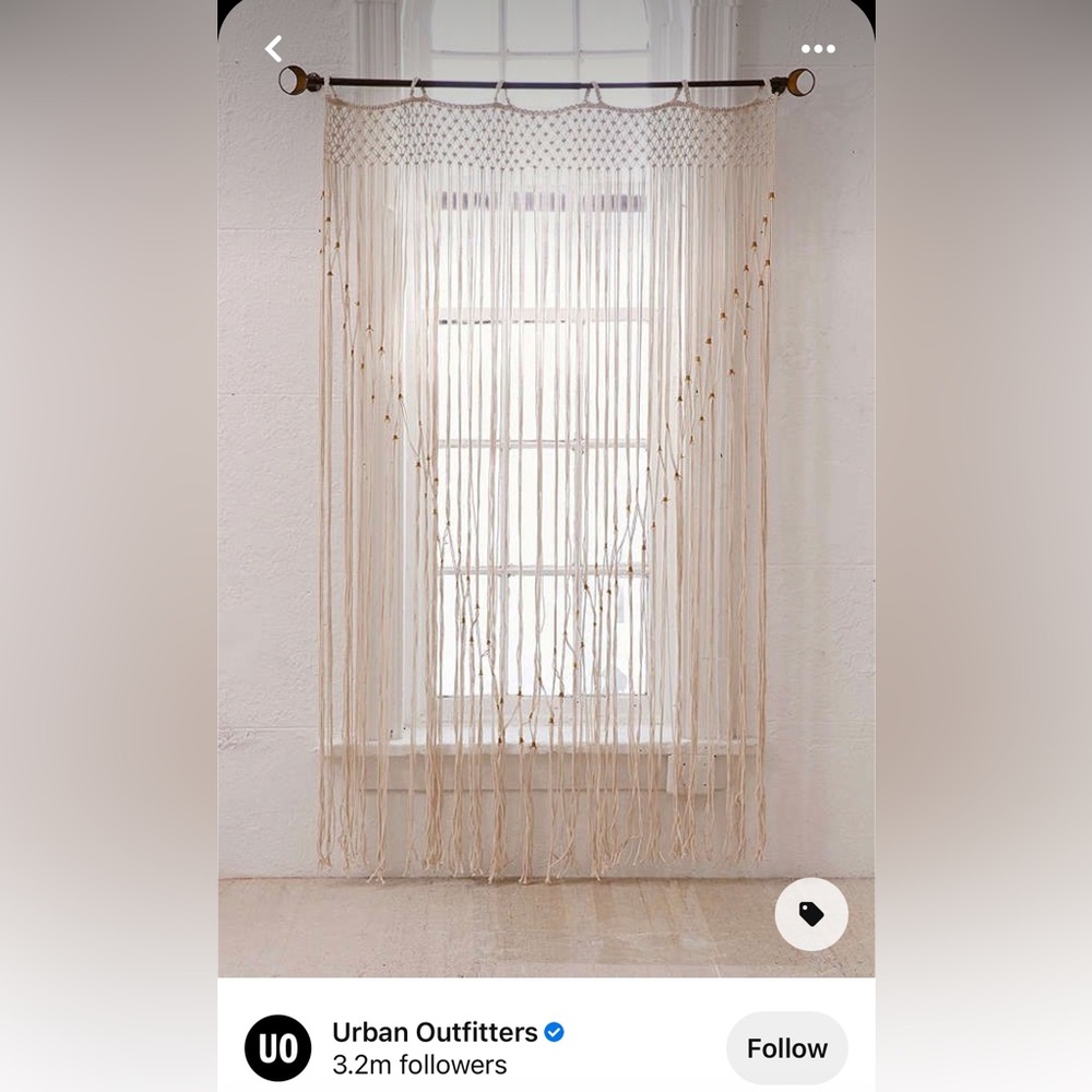 Urban Outfitters Grace Macrame Window Panels (2) Used in    Great Condition